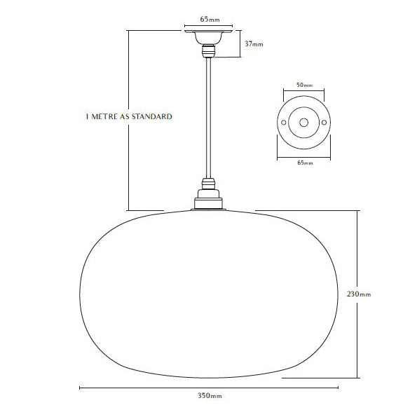 Dimensions for the Archway XL, which is a large glass pendant light, sold by South Charlotte Fine Lighitng, the home of great British lighting products.