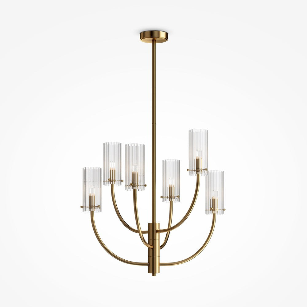 Arco Chandelier With Brass Styling-Maytoni-South Charlotte Fine Lighting