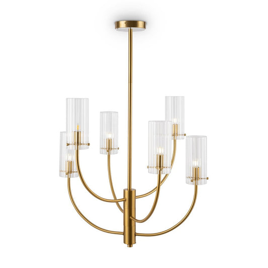 Arco Chandelier With Brass Styling-Maytoni-South Charlotte Fine Lighting