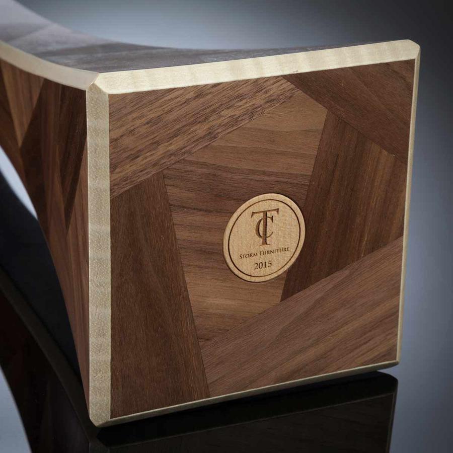 Maker's stamp on Artisan Abstract luxury living room table lamp sold by South Charlotte Fine Lighting