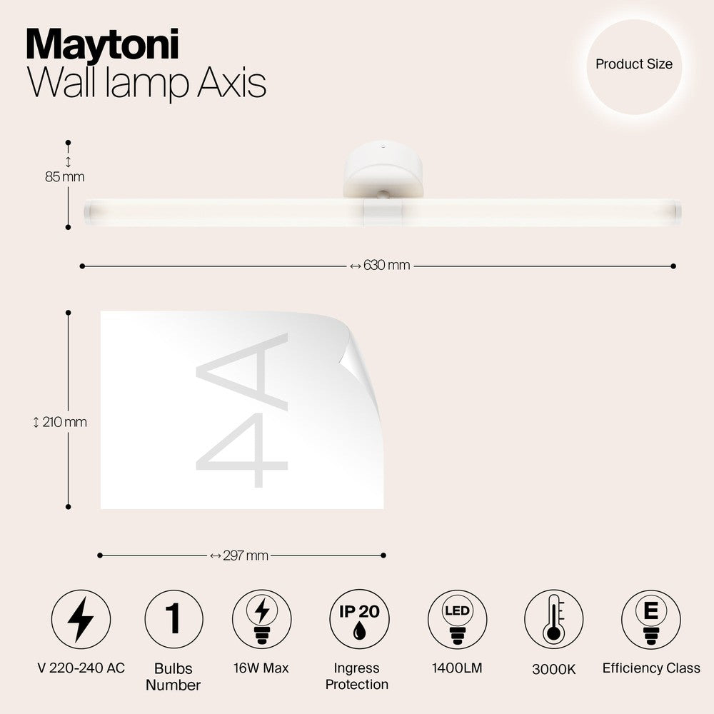 Axis Wall Lamp In White-Maytoni-South Charlotte Fine Lighting