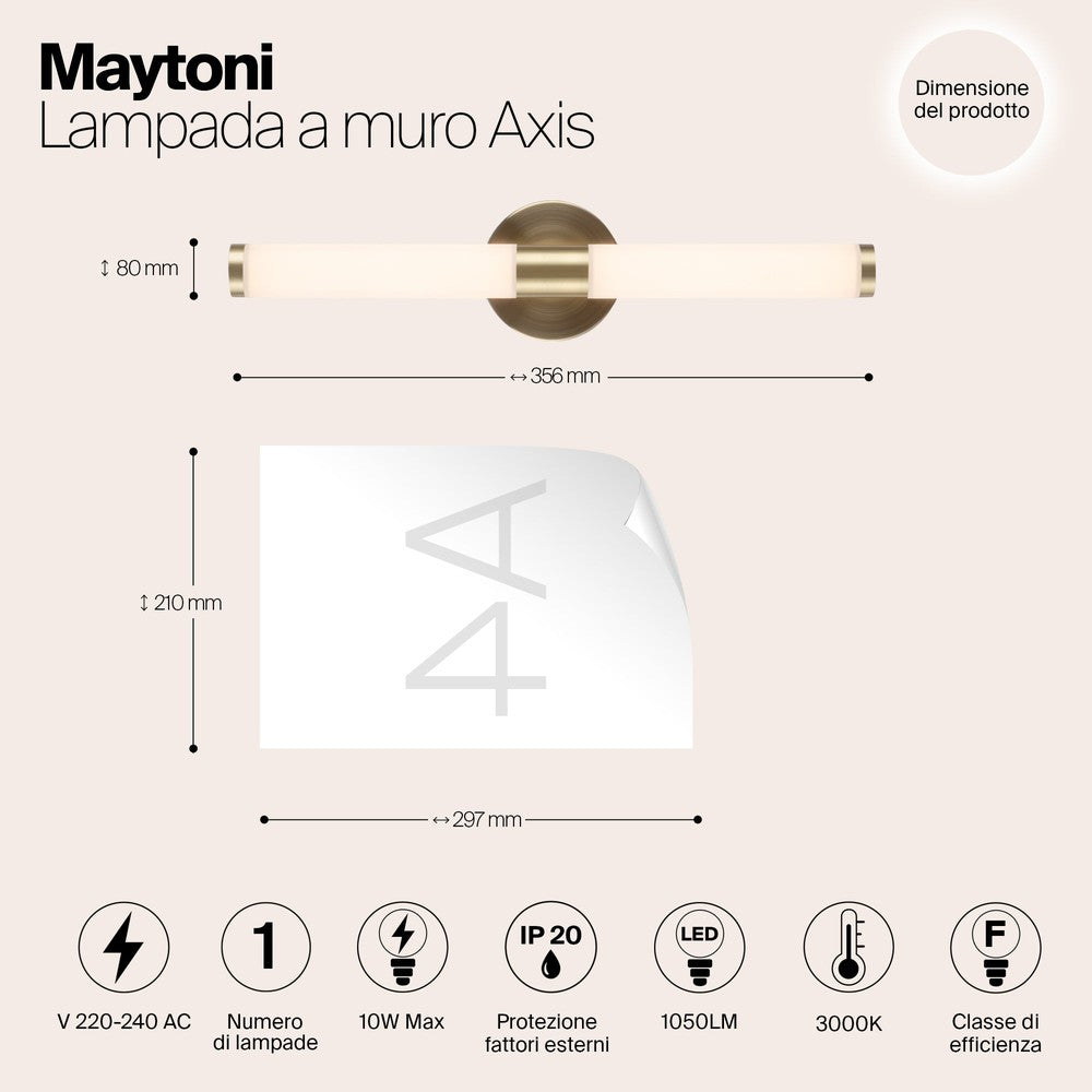 Axis Wall Lamp With Gold Styling - Short-Maytoni-South Charlotte Fine Lighting