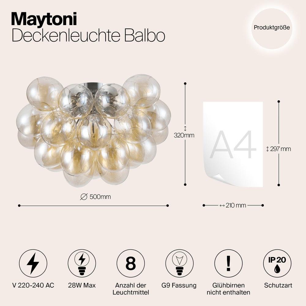 Balbo Chandelier With Nickel Styling - Cognac-Maytoni-South Charlotte Fine Lighting