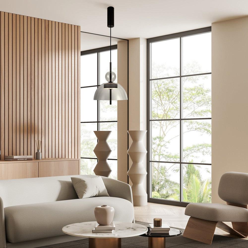 Bangkok Dome Pendant Lamp - Grey Lampshade-Maytoni-South Charlotte Fine Lighting