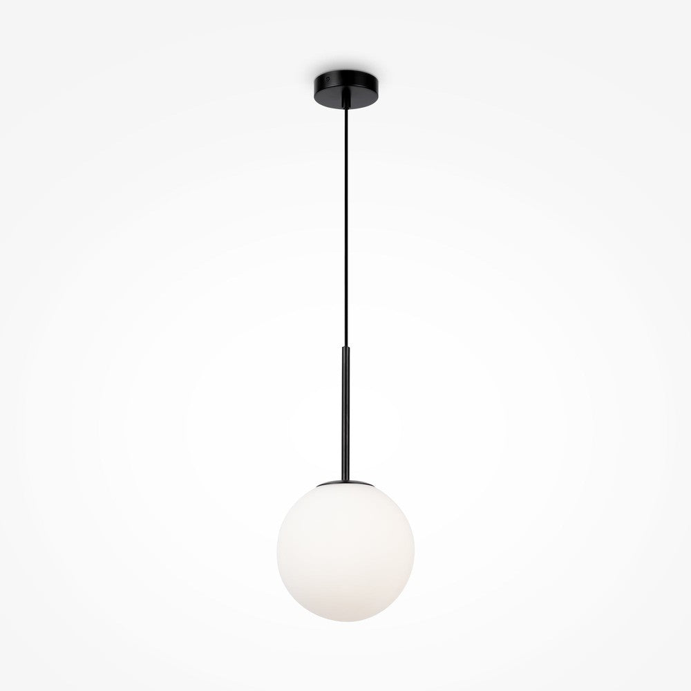 Basic form Pendant Lamp In Black - Single Light Frosted (Large)-Maytoni-South Charlotte Fine Lighting