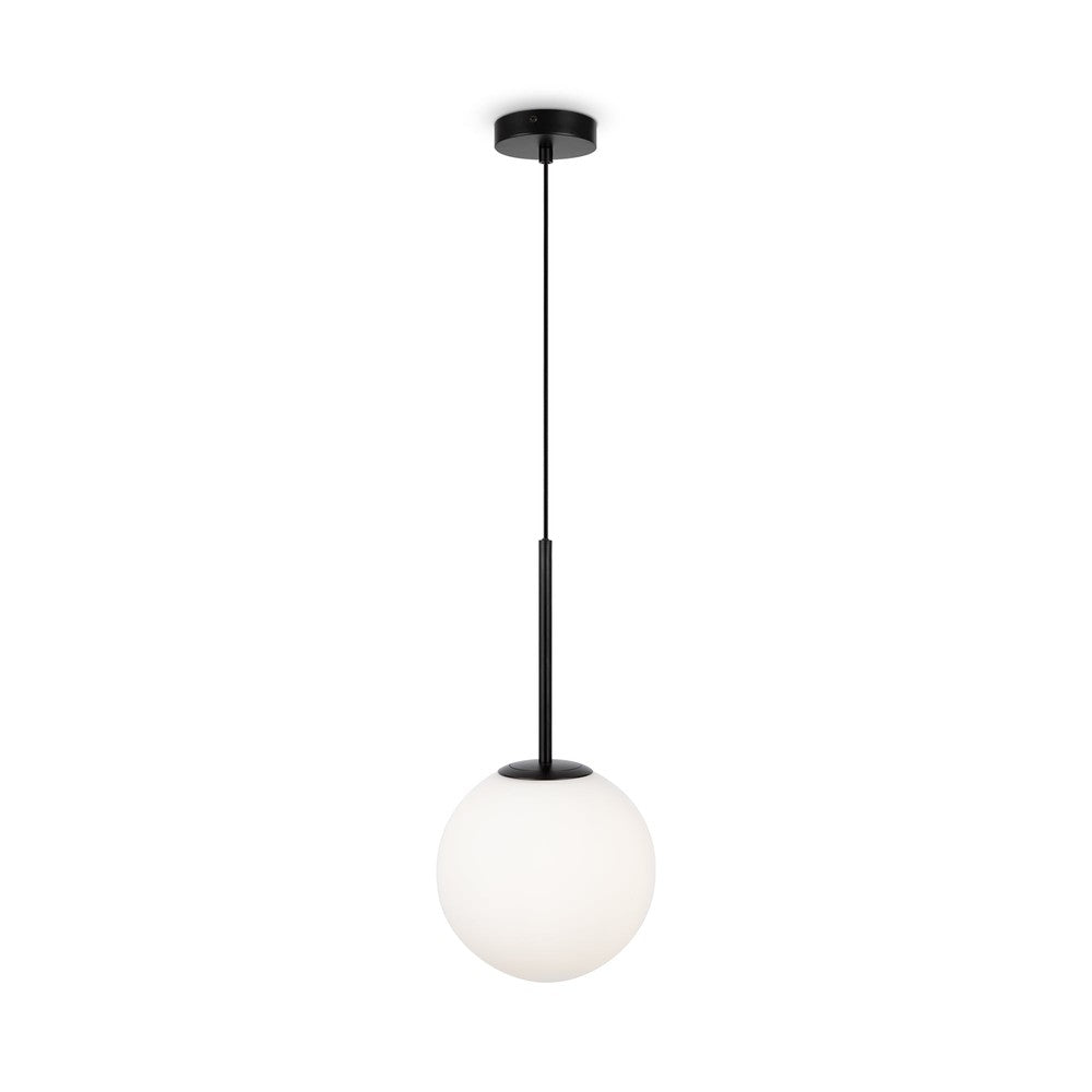 Basic form Pendant Lamp In Black - Single Light Frosted (Large)-Maytoni-South Charlotte Fine Lighting