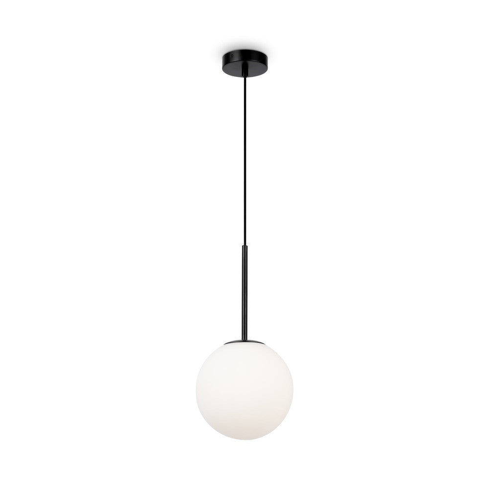 Basic form Pendant Lamp In Black - Single Light Frosted (Large)-Maytoni-South Charlotte Fine Lighting