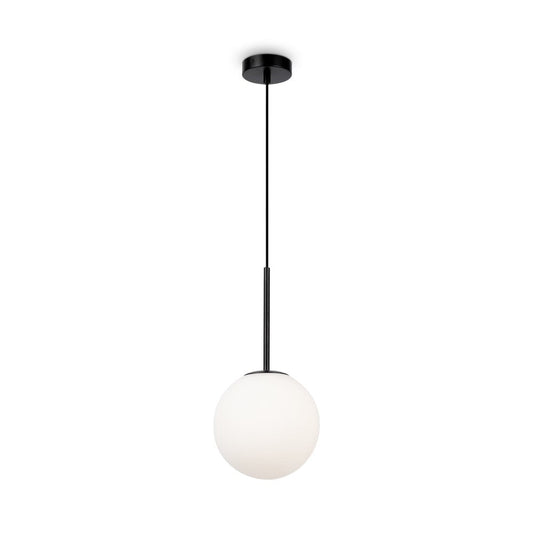 Basic form Pendant Lamp In Black - Single Light Frosted (Large)-Maytoni-South Charlotte Fine Lighting