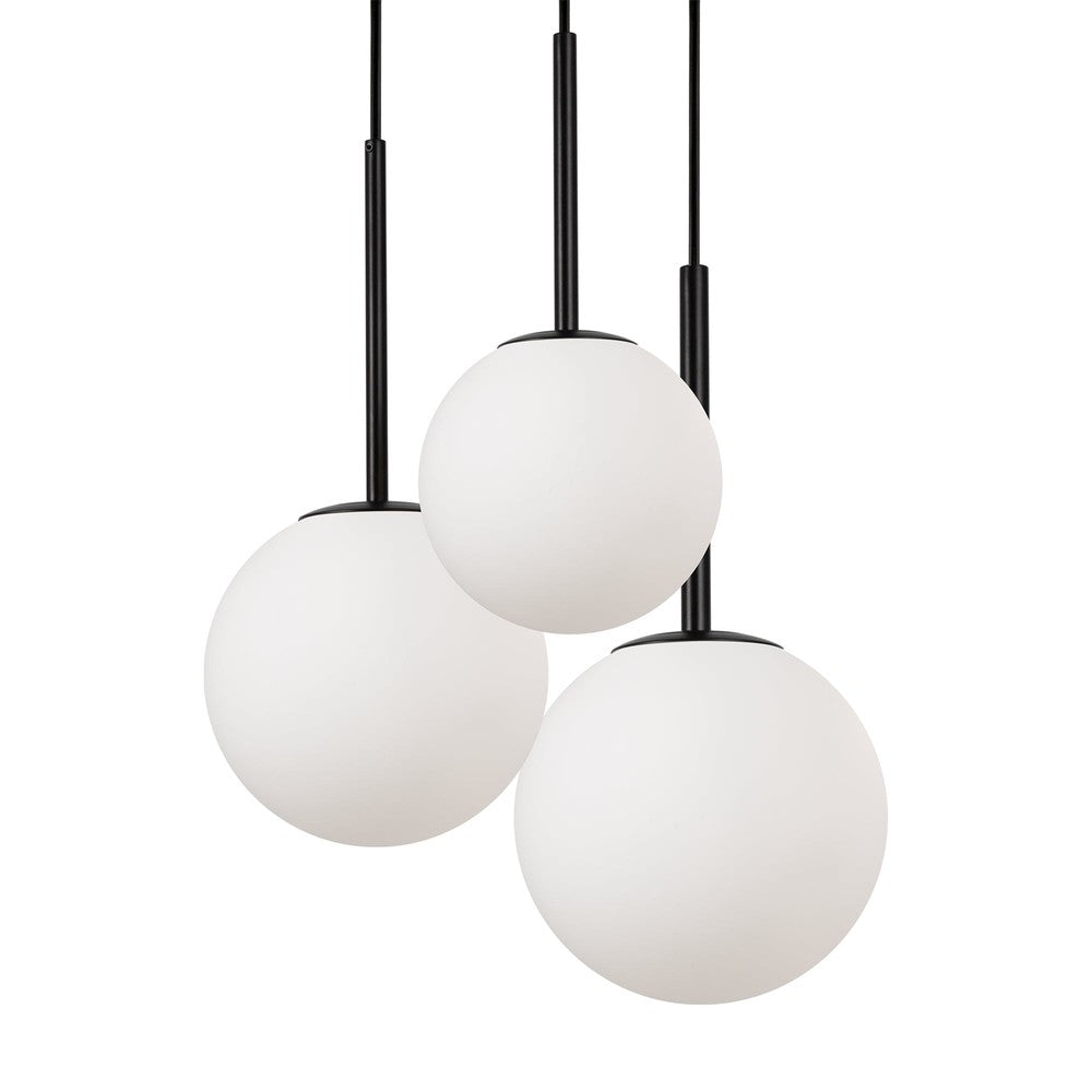 Basic form Pendant Lamp In Black - Three Lights Frosted-Maytoni-South Charlotte Fine Lighting