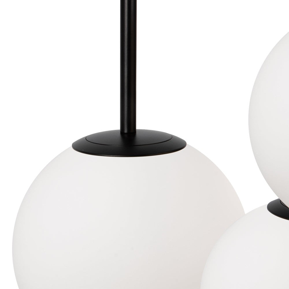 Basic form Pendant Lamp In Black - Three Lights Frosted-Maytoni-South Charlotte Fine Lighting