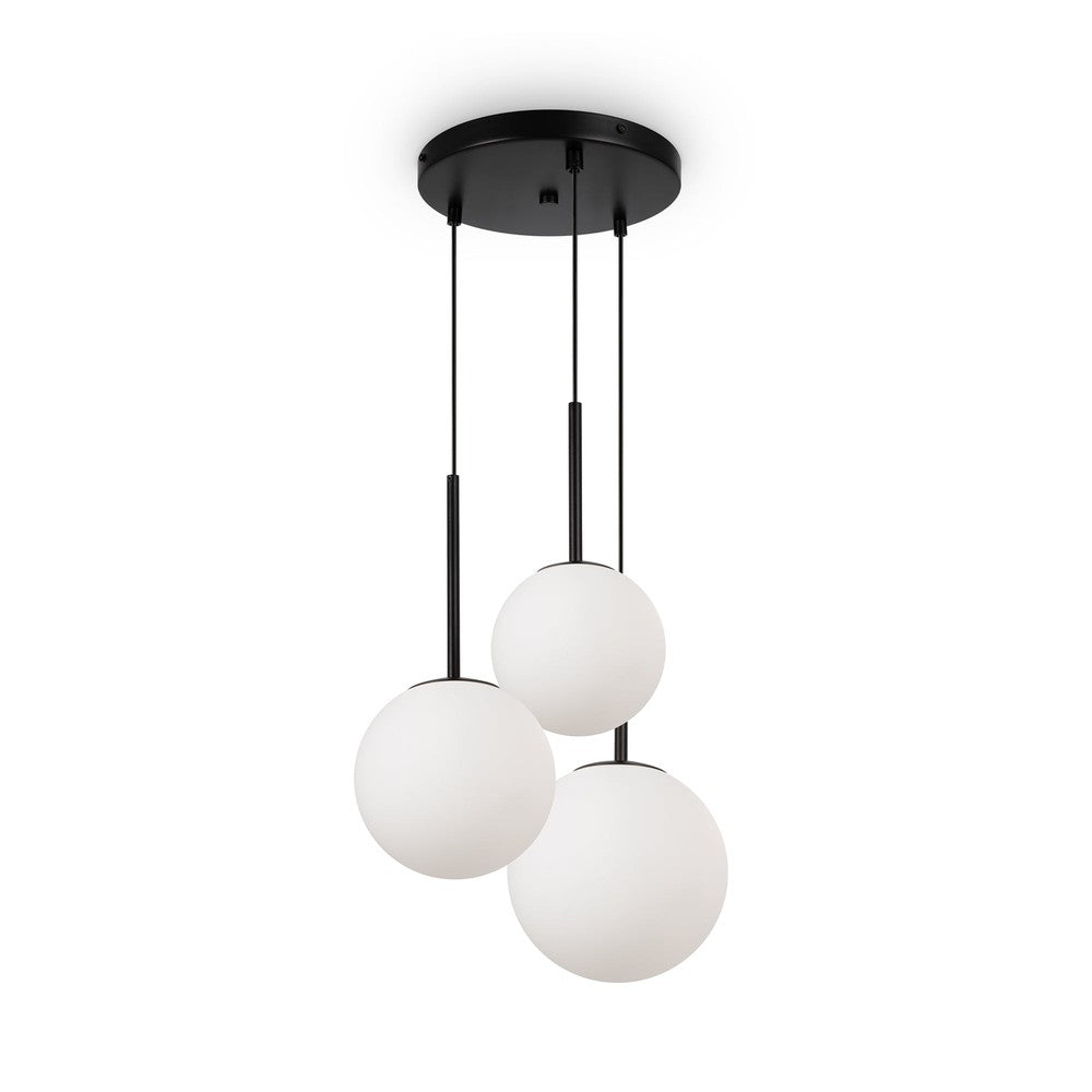 Basic form Pendant Lamp In Black - Three Lights Frosted-Maytoni-South Charlotte Fine Lighting