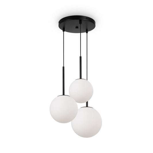 Basic form Pendant Lamp In Black - Three Lights Frosted-Maytoni-South Charlotte Fine Lighting