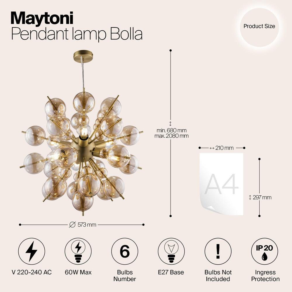 Bolla Pendant Lamp With Brass Styling-Maytoni-South Charlotte Fine Lighting