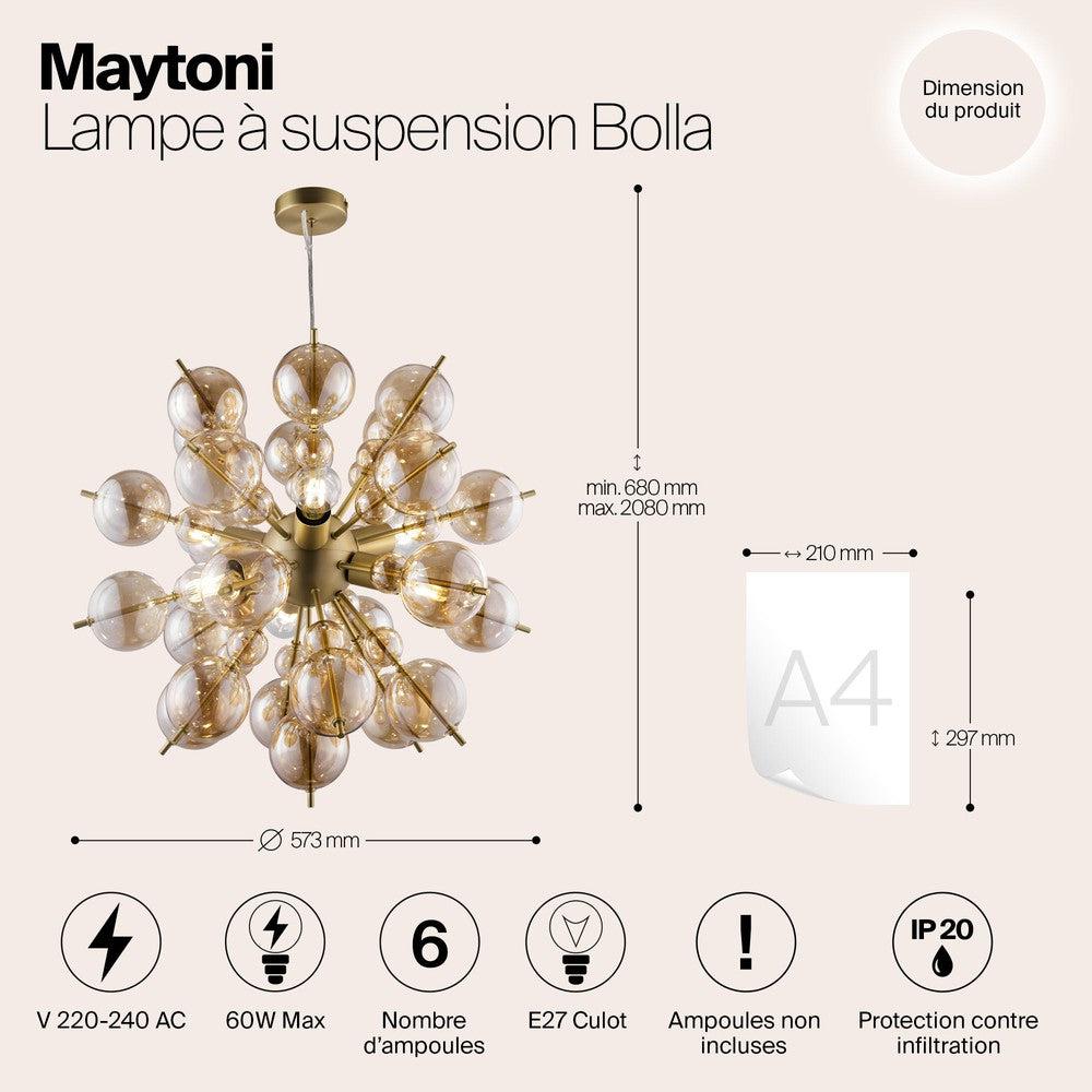 Bolla Pendant Lamp With Brass Styling-Maytoni-South Charlotte Fine Lighting
