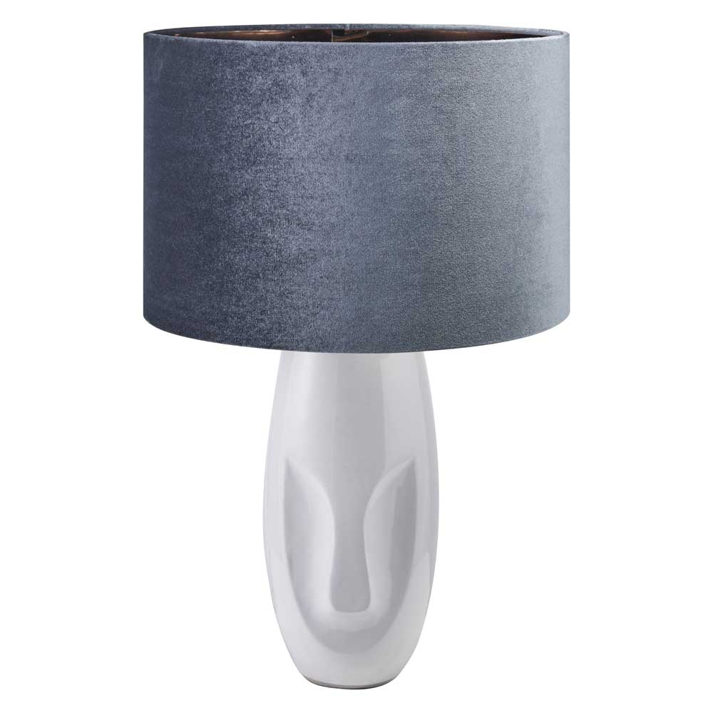 The Bow slate grey velvet lampshade is ideal for use with table lamps