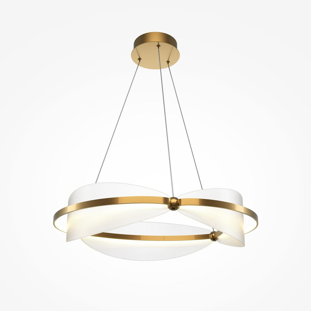Breeze Circular Pendant Lamp With Brass Styling-Maytoni-South Charlotte Fine Lighting