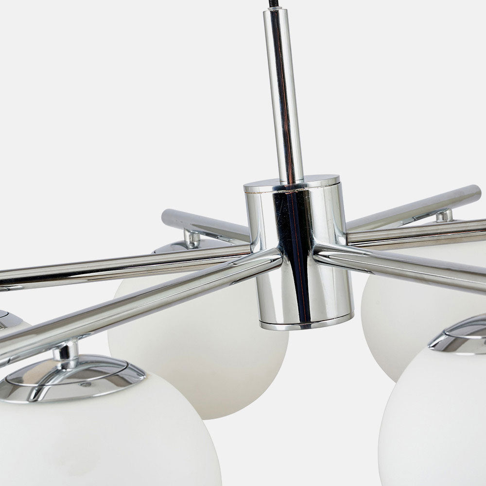 Detail on chrome pendant lights from the Asterope range from Pacific Lifestyle and sold by South Charlotte Fine Lighting
