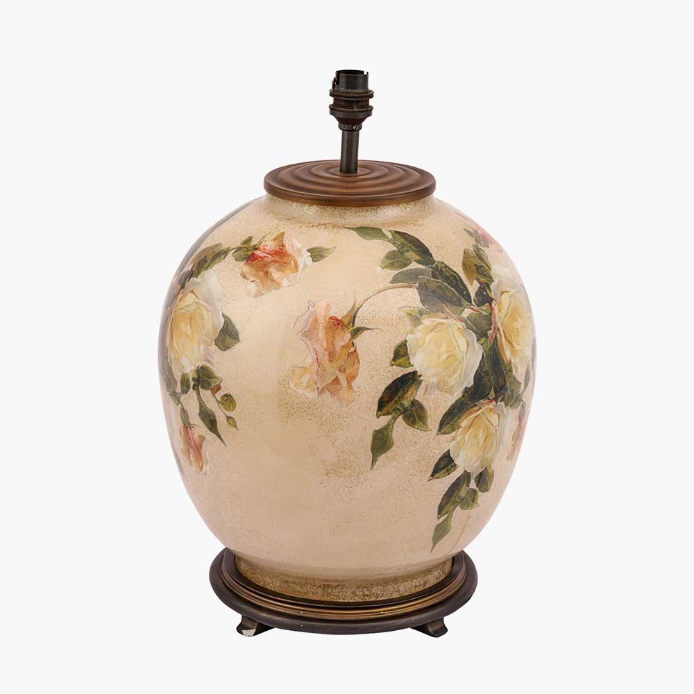 Classic Rose Large Glass Table Lamp by Jenny Worrall and sold by South Charlotte Fine Lighting
