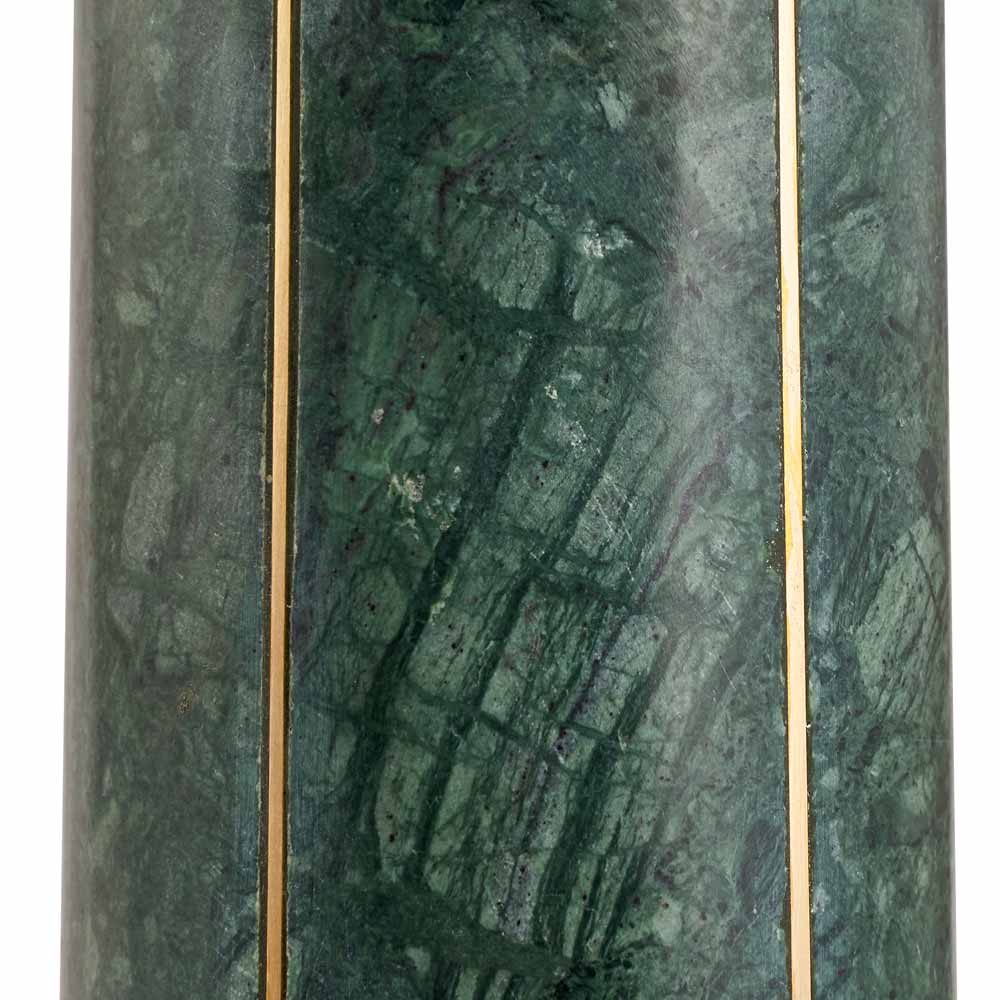 Detailed view of the green marble base on the Venetia table lamp sold by South Charlotte Fine Lighting