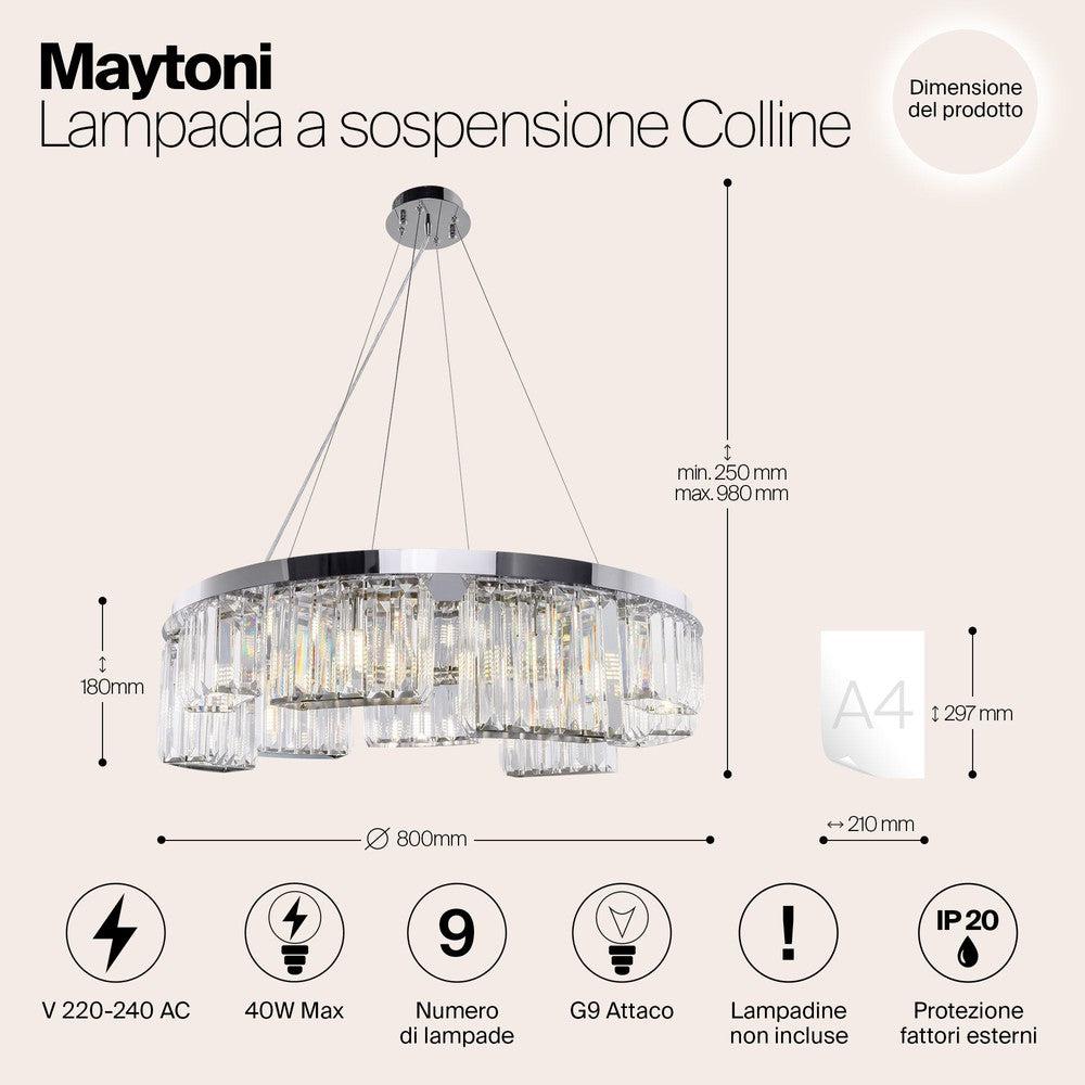 Colline Chandelier Wide With Chrome Styling-Maytoni-South Charlotte Fine Lighting