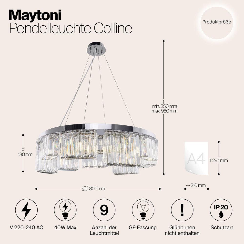 Colline Chandelier Wide With Chrome Styling-Maytoni-South Charlotte Fine Lighting