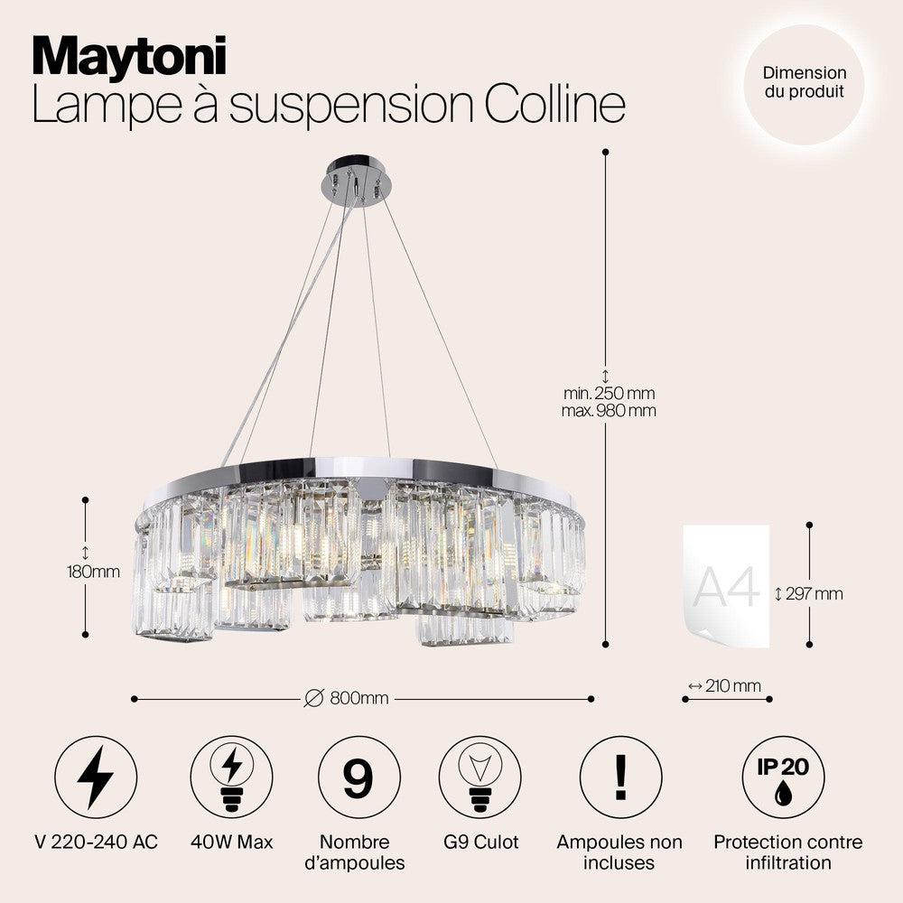Colline Chandelier Wide With Chrome Styling-Maytoni-South Charlotte Fine Lighting