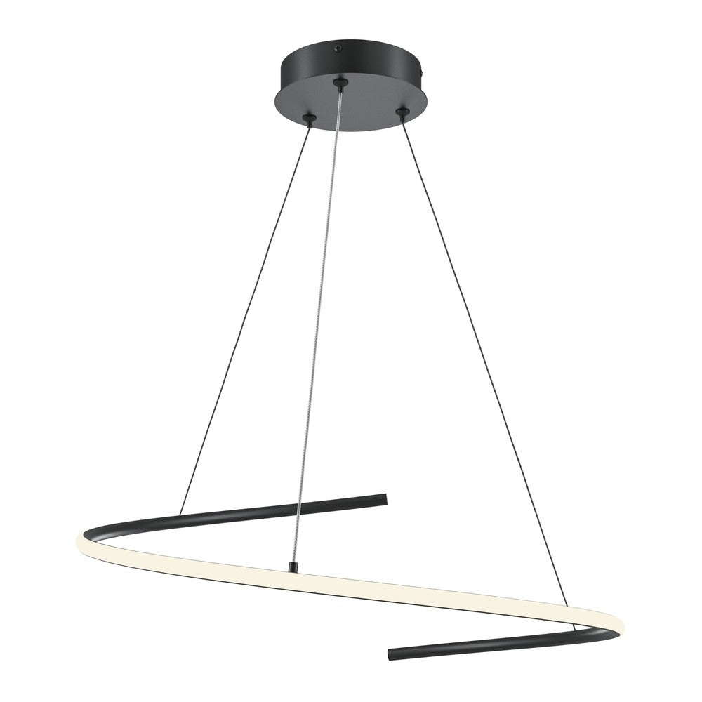 Curve Pendant Lamp In Black With S Curve-Maytoni-South Charlotte Fine Lighting