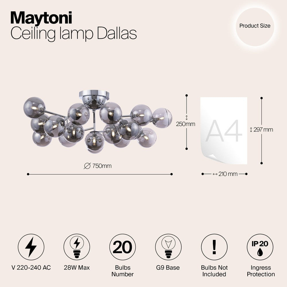 Dallas Chandelier With Chrome Styling - Large-Maytoni-South Charlotte Fine Lighting
