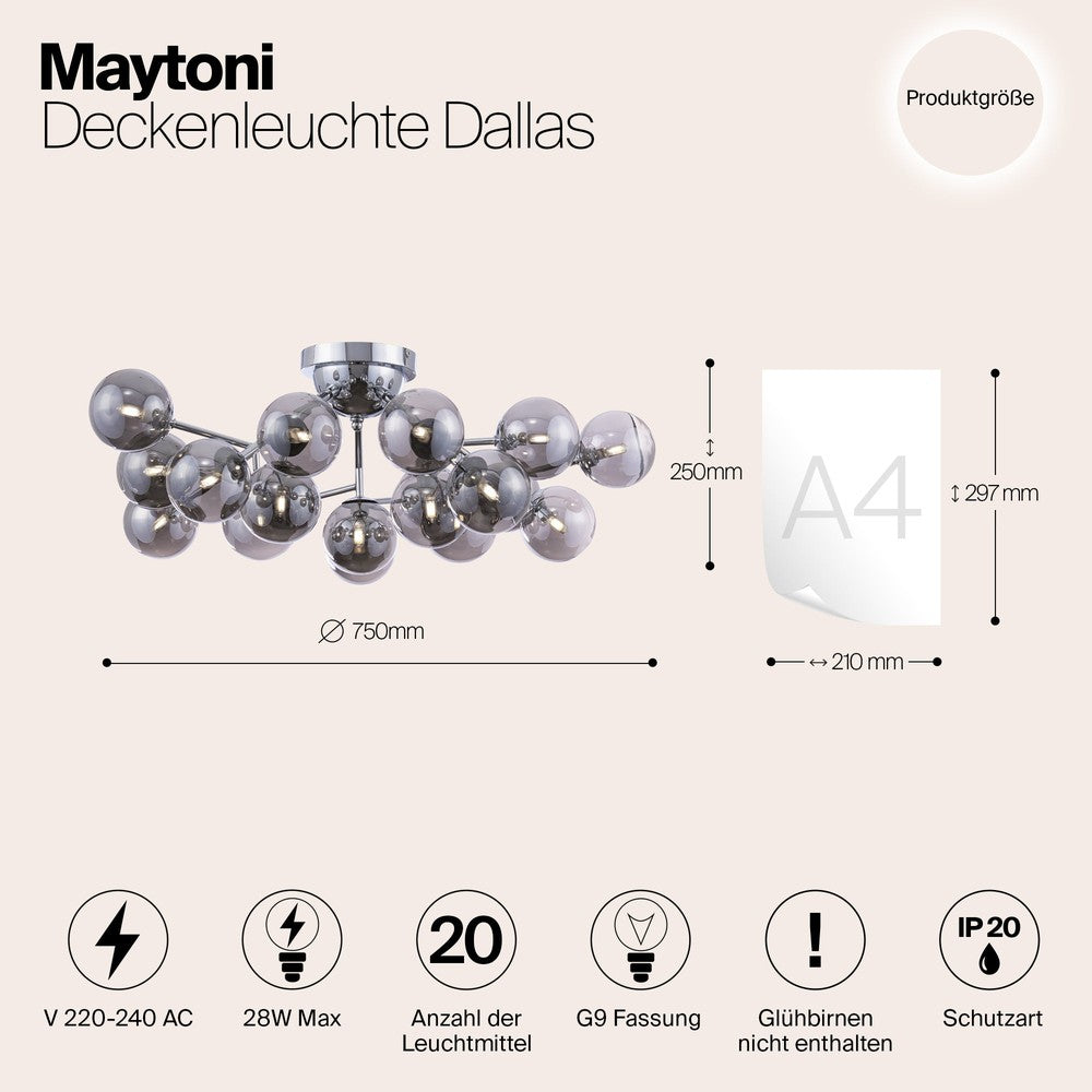 Dallas Chandelier With Chrome Styling - Large-Maytoni-South Charlotte Fine Lighting
