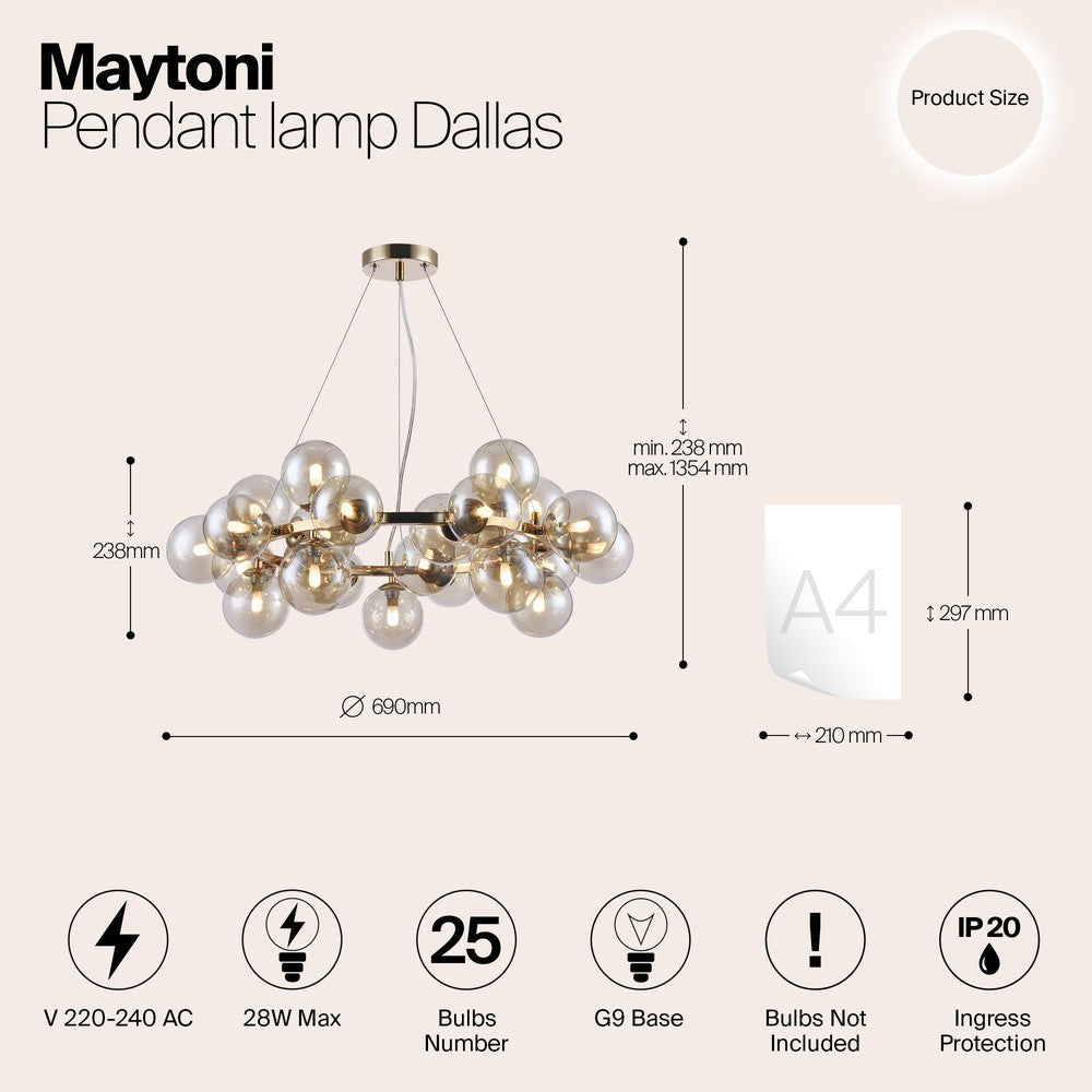 Dallas Chandelier With Gold Styling - Circular-Maytoni-South Charlotte Fine Lighting