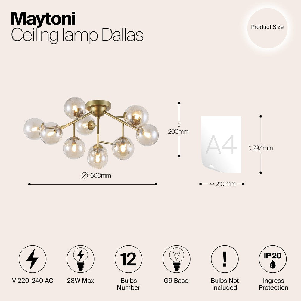 Dallas Chandelier With Gold Styling - Medium-Maytoni-South Charlotte Fine Lighting