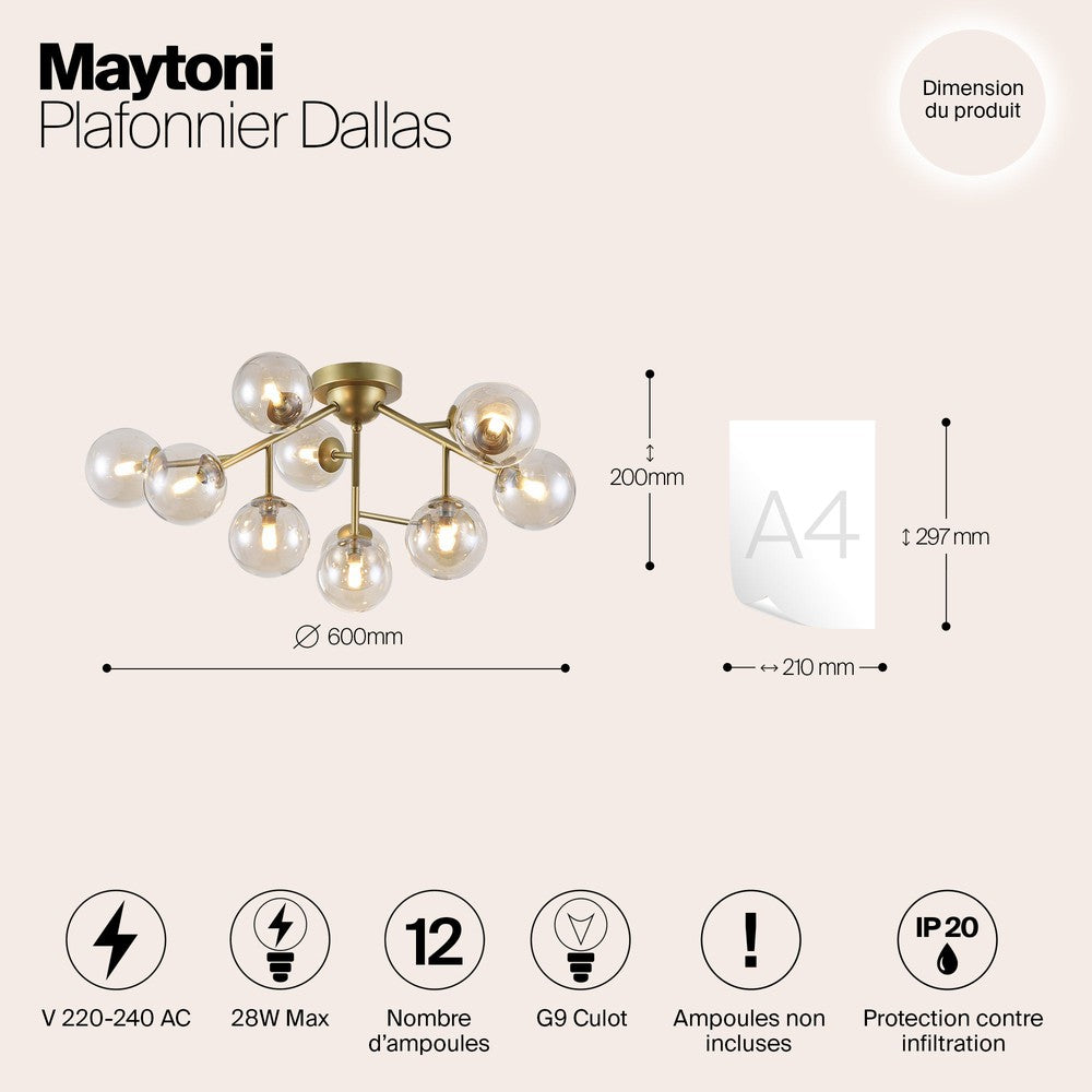 Dallas Chandelier With Gold Styling - Medium-Maytoni-South Charlotte Fine Lighting