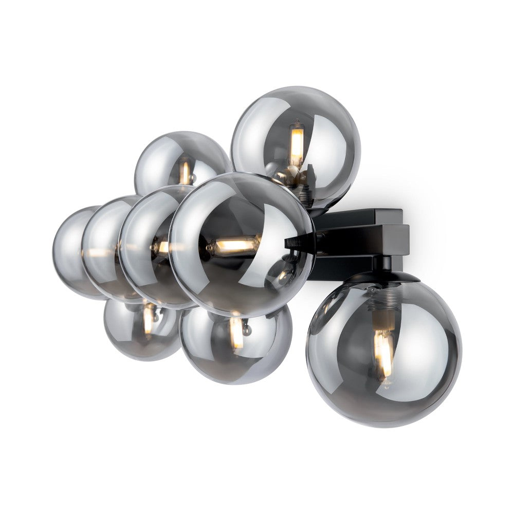 Dallas Short Wave Wall Lamp In Black-Maytoni-South Charlotte Fine Lighting