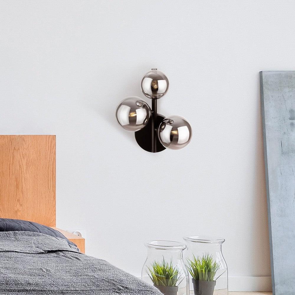 Dallas Three Way Wall Lamp In Black-Maytoni-South Charlotte Fine Lighting