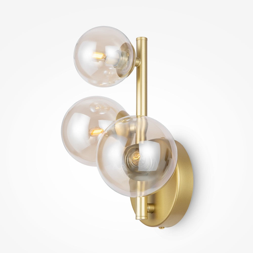 Dallas Three Way Wall Lamp With Gold Styling-Maytoni-South Charlotte Fine Lighting