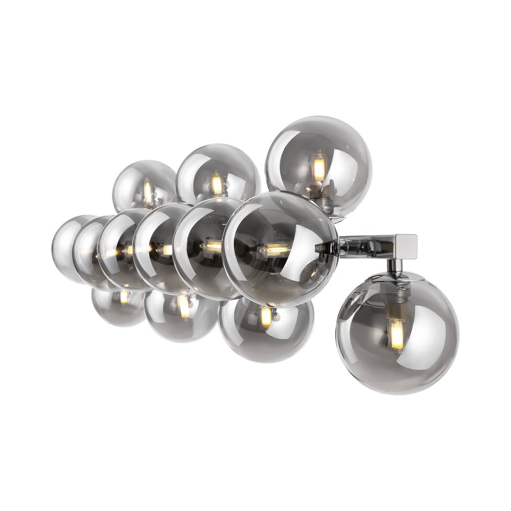 Dallas Wall Lamp With Chrome Styling - Smoky Shades-Maytoni-South Charlotte Fine Lighting