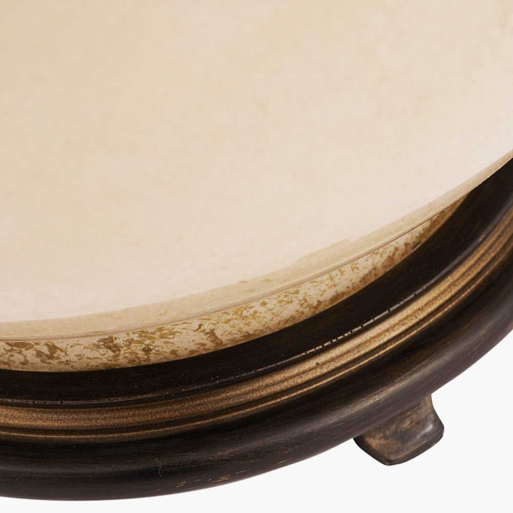 Dark antique brass finish on base of floral table lamp sold by South Charlotte Fine Lighting