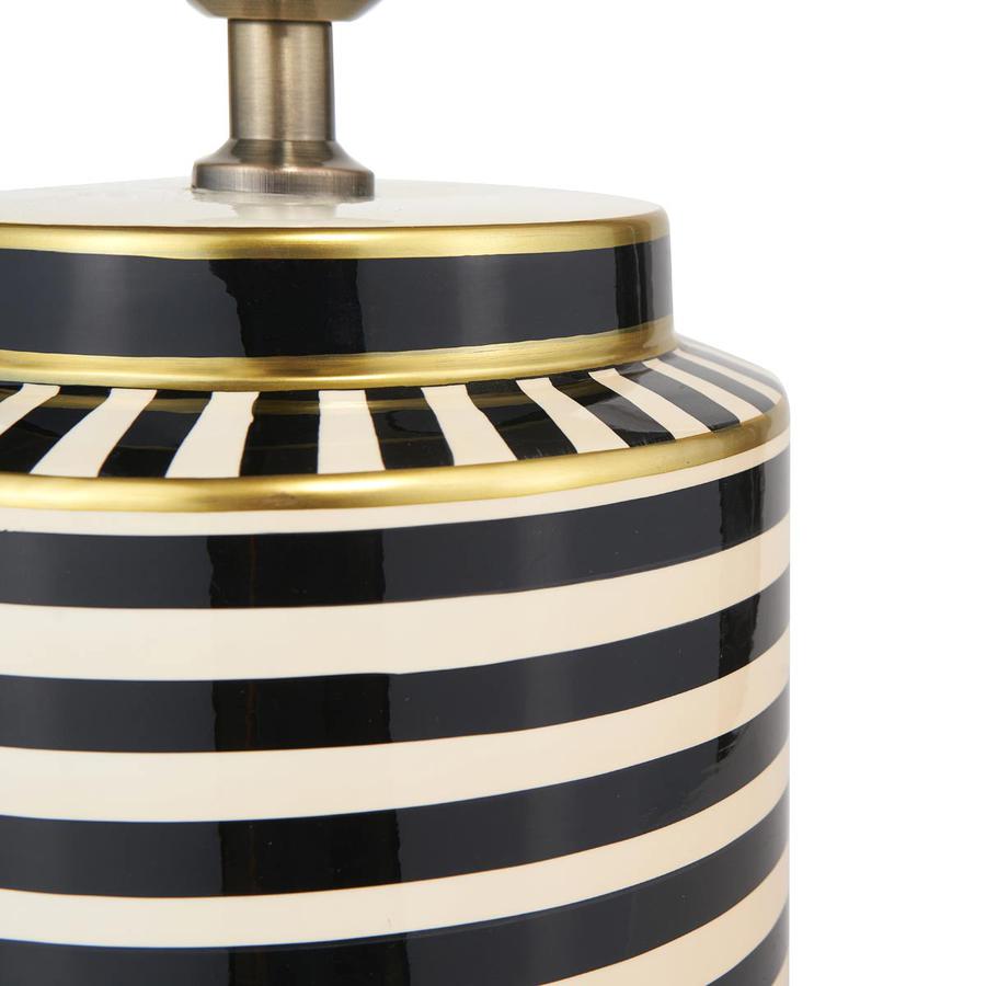 Detail on black and white table lamp