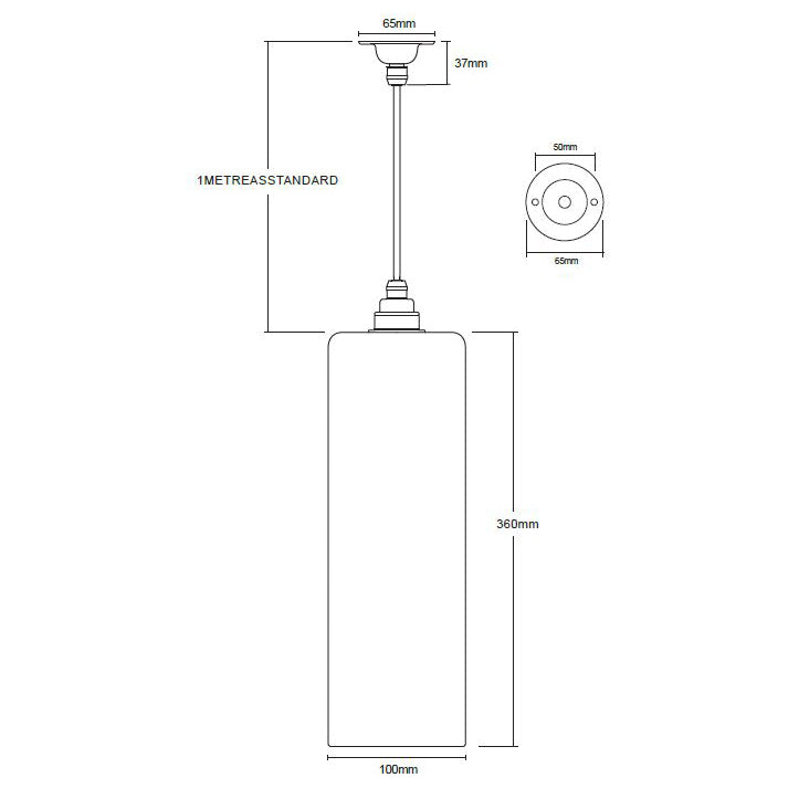 Diagram of Piccadilly hand-blown pendant light