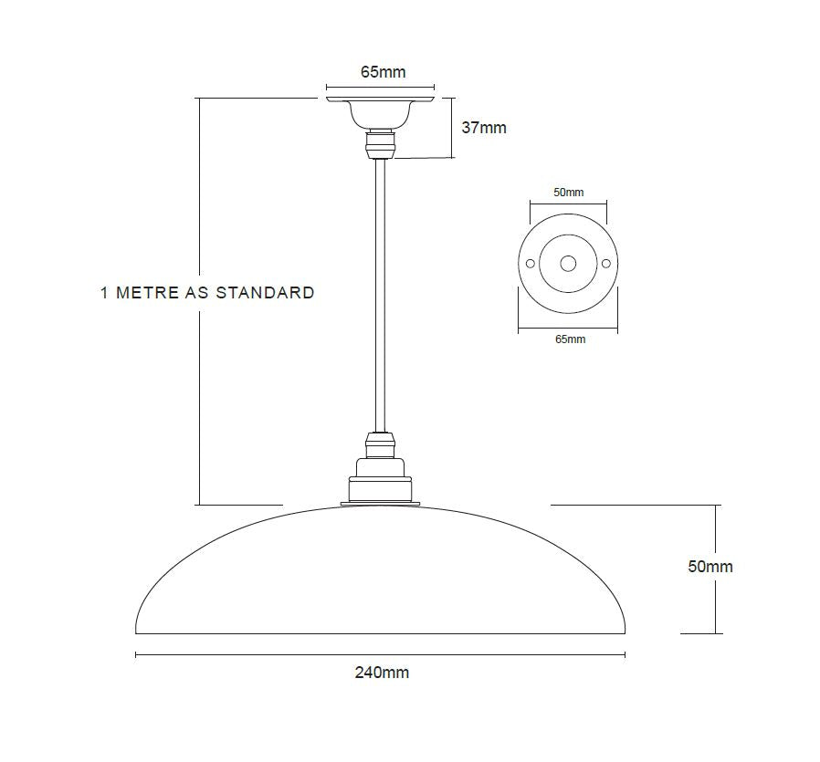 Measurement diagram of Ealing Pendant Light sold by South Charlotte Fine Lighting