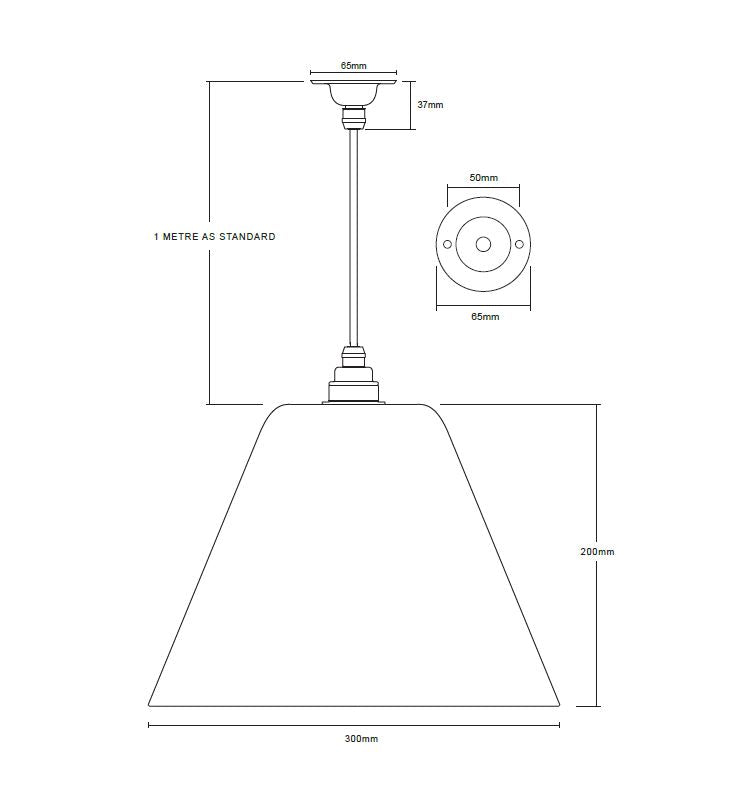 Diagram of Camden Pendant Light in size Large which is sold by South Charlotte Fine Lighting