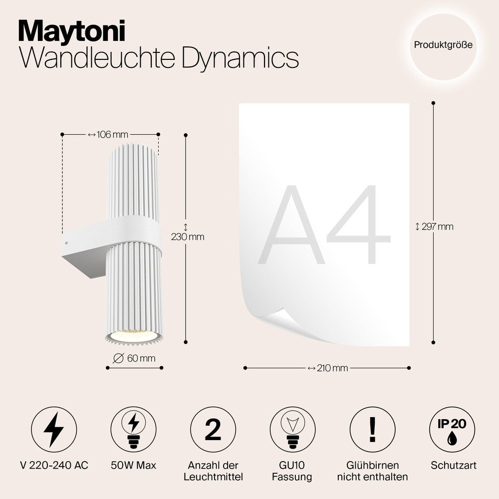 Dynamics Wall Lamp In White-Maytoni-South Charlotte Fine Lighting