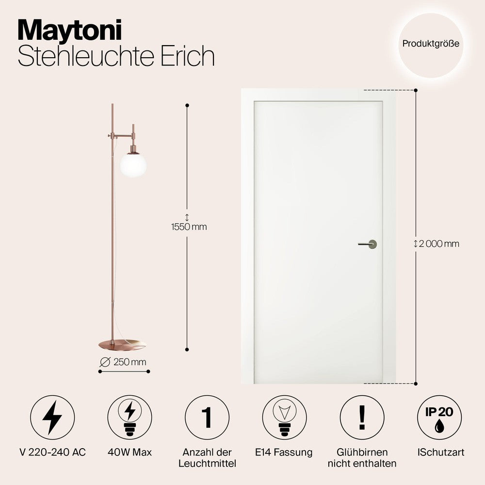 Erich Floor Lamp With Brass Styling-Maytoni-South Charlotte Fine Lighting