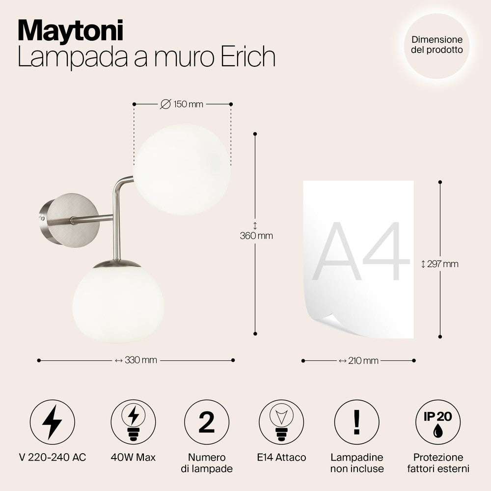 Erich Wall Lamp Duo With Nickel Styling-Maytoni-South Charlotte Fine Lighting