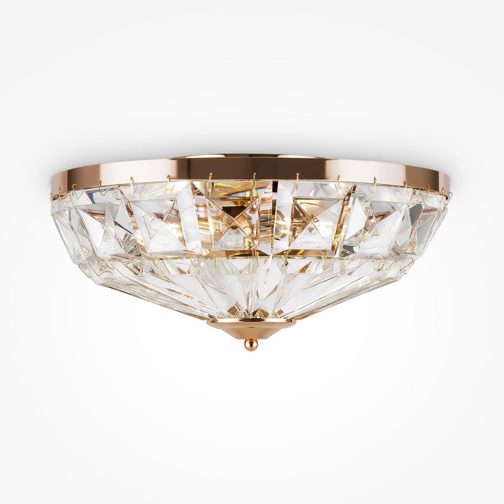 Facet Ceiling Lamp With Gold Styling - Shallow-Maytoni-South Charlotte Fine Lighting
