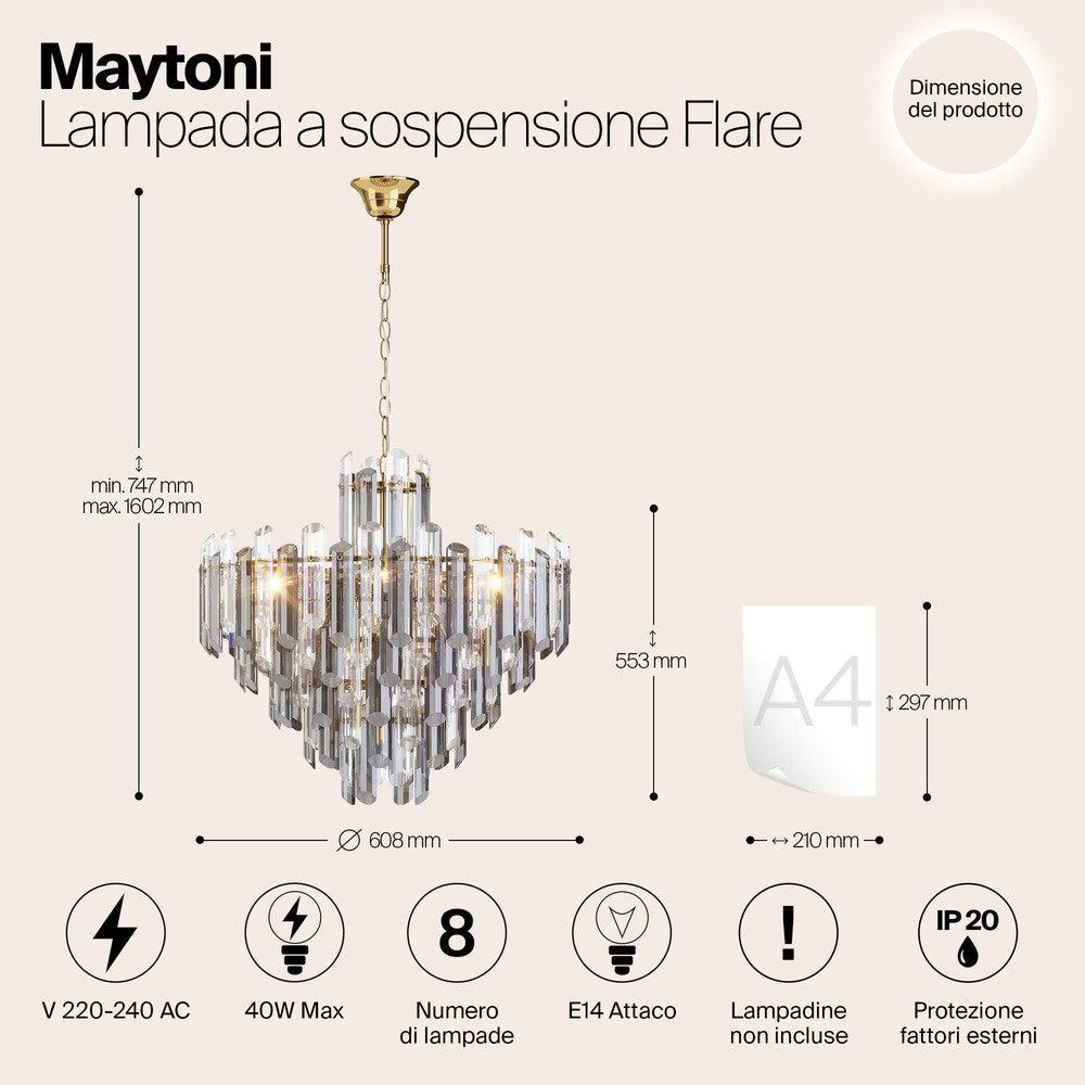 Flare Chandelier With Gold Styling - Large-Maytoni-South Charlotte Fine Lighting