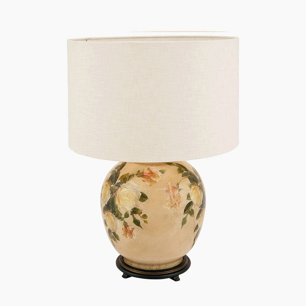 Floral table lamp with recommended cylinder shade
