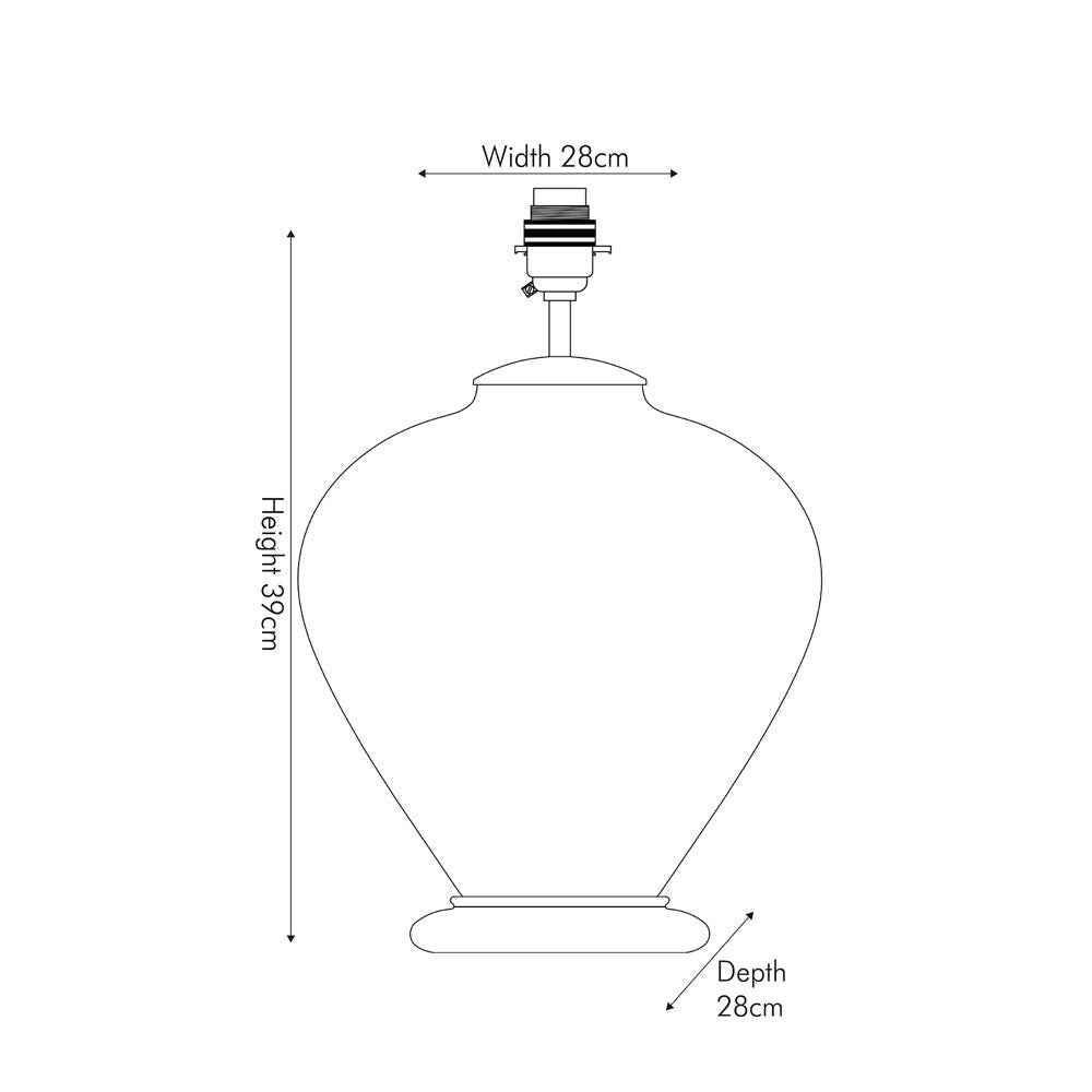 Ginger jar table lamps UK size specification