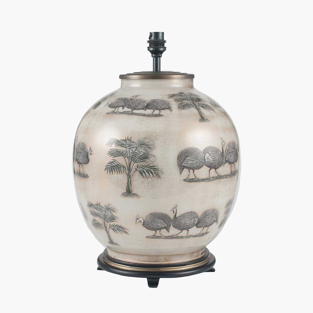 Guinea fowl large glass table lamp is a luxury table lamp sold by South Charlotte Lighting