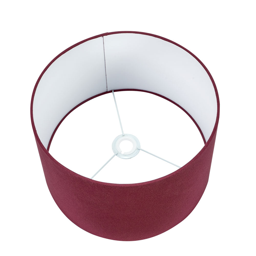 Henry lamp shade in Mulberry, which is a burgundy colour with spider mount